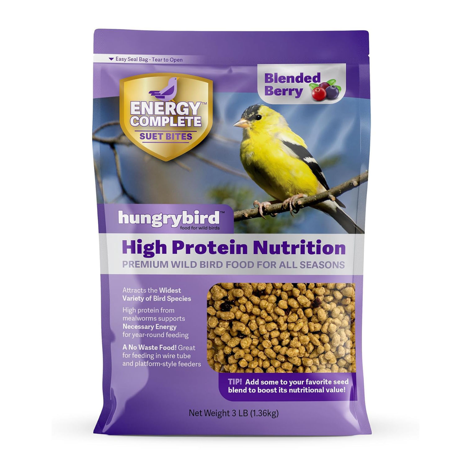 Hungrybird Suet Bites Blended Berry 3Lb Bag